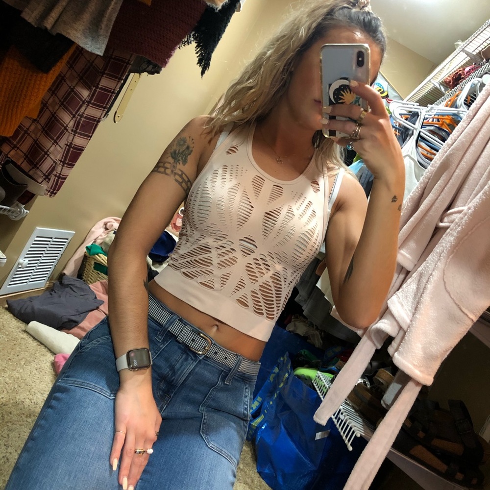 Cropped cut out tank top